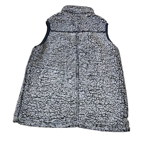 Jim Beam vest gray/black full zip teddy/fluffy vest with zip pockets SZ M - Picture 3 of 7